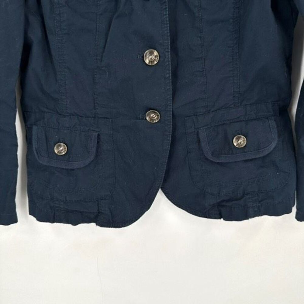 Vintage Y2K Esprit Women's Cotton Pockets Button Front Jacket Navy Blue Small - Picture 8 of 9